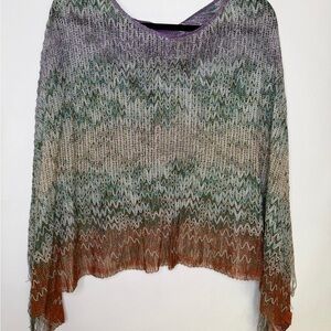 Missoni Multicolor Zigzag Knit Poncho